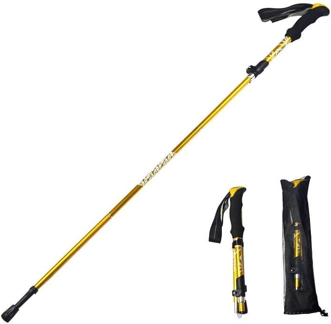 Collapsible Trekking Pole, 33-inch, Adjustable Hiking Staff with Ergonomic Handle
