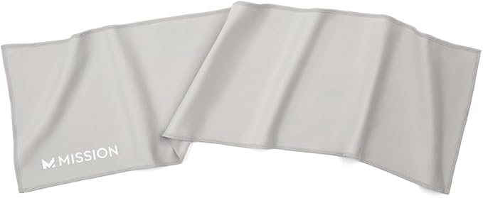 MISSION On-The-Go Cooling Towel - Soft, Lightweight Fabric - Cools Up to 2 Hours - UPF 50 Sun Protection - Machine Washable (Alloy)