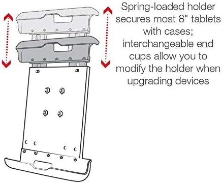 RAM MOUNTS Tab‑Tite Universal Tablet Mount Holder for 8″ Tablets, Secure Spring‑Loaded Cradle for iPad mini, Galaxy Tab & More with Cases RAM-HOL-TAB29U