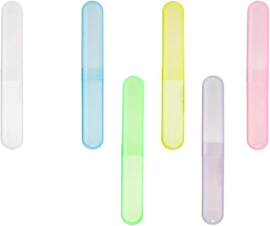 MingTa Set of Six Multicolored Travel Toothbrush Cases - Breathable, Clear & Portable Holders for Home, Travel & Camping Trips