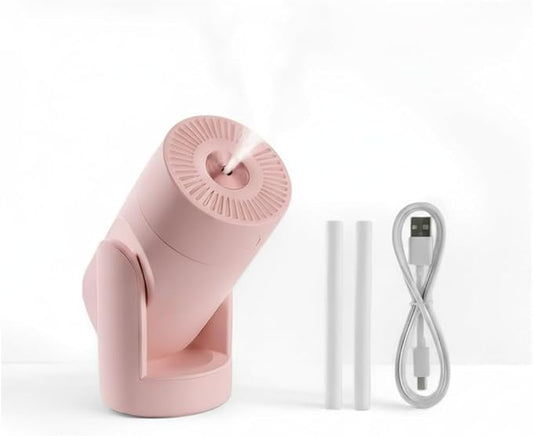 Portable Mini Humidifier, 2 Mist Modes, 220ml Cool Mist Rotation Humidifiers, USB Personal Desktop Humidifier for Bedroom, Office, Travel, Car, Colorful, Quiet Operation, Pink