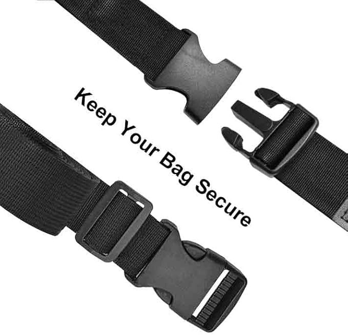 Add a Bag Luggage Strap - Heavy Duty Adjustable Suitcase Belt - Travel Accessory for 3 pcs Luggage Connecting - 3 Pack 1.5" W (Black)