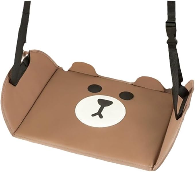 Cute Bear Design Portable Pedal, Airplane Footrest、Car Rear seat Footrest,Foot Hammock for Airplane and Road Travel Accessories,Suitable for Adults and Children