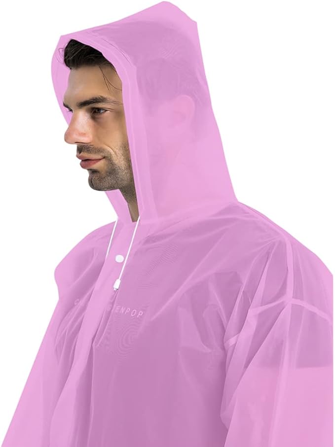 COOY Rain Coats (2 Pack) - Reusable EVA Rain Ponchos For Adults Rain Jackets Raincoats For Men Women
