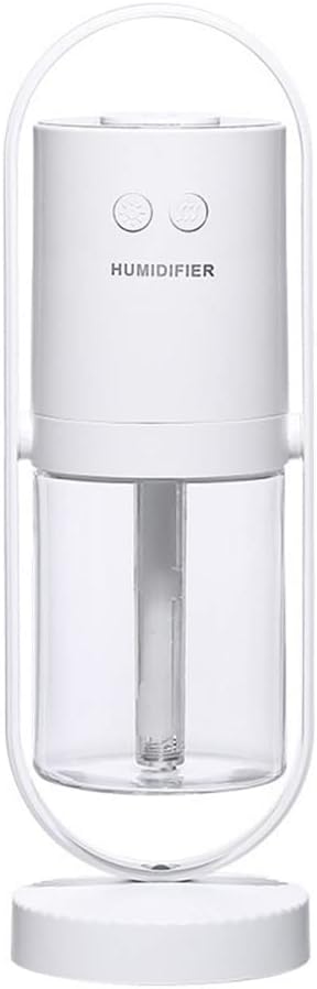 Cool Mist for Bedroom Home Car Plants Purifier Mini Humidifier, 360 Rotate Air Humidifier Aroma Diffuser with Night Light, Portable Small Cool Mist Humidifiers for Cars Travel - White