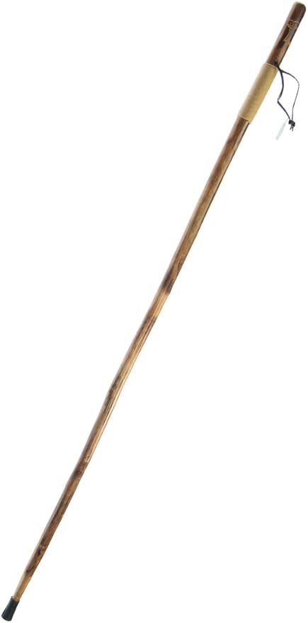 SE Survivor Series Wooden Walking/Hiking Stick, Hand-Carved Eagle Design, Hard Pine Wood, Rope Wrapped for Steady Grip, Wrist Strap, 55" - WS626-55RE