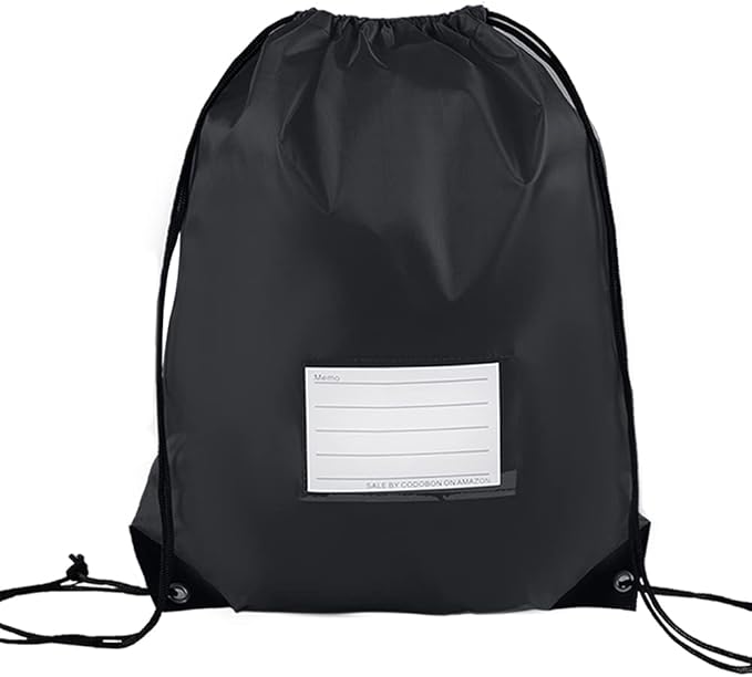 CODOBON 40 Pcs Drawstring Bags,Bulk Draw String Backpack, DIY Gym Sports Cinch Bag Sackpack for Women Men, Black