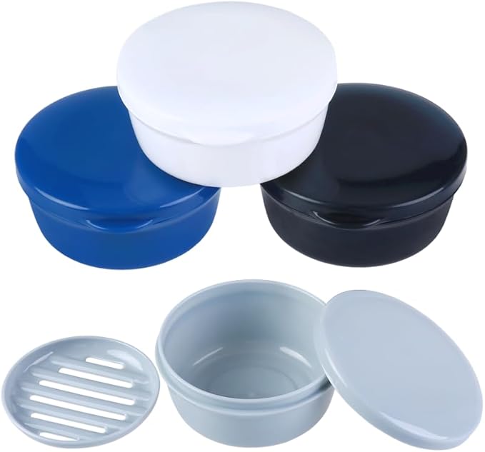 Travel Soap Case, Travel Soap Container, Bar Soap Case, Shampoo Bar Holder with Lid for Camp Gym Hiking, Soap Box for Keep Toiletries Organized(4Pack)