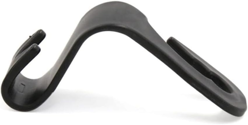 Amooca Car Seat Headrest Hook 4 Pack Hanger Storage Organizer Universal for Handbag Purse Coat Universal fit Vehicle Car Black with Buckle
