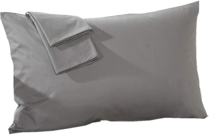 Travel Pillowcase 13x18 500 Thread Count Egyptian Cotton Set of 2 Toddler Pillowcase Zipper Closer 100% Egyptian Cotton (Toddler Travel 13x18 Zipper, Dakr Grey Solid)