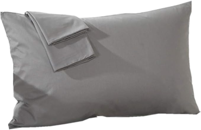 Travel Pillowcase 13x18 500 Thread Count Egyptian Cotton Set of 2 Toddler Pillowcase Zipper Closer 100% Egyptian Cotton (Toddler Travel 13x18 Zipper, Dakr Grey Solid)
