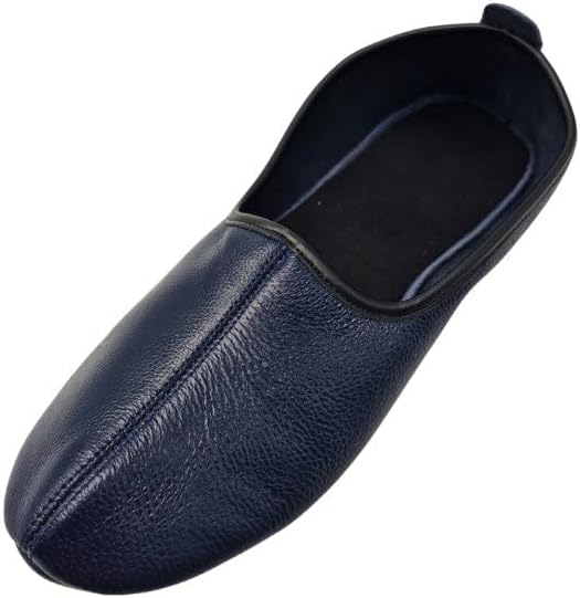 Womens Indoor Leather Slippers Traditional Babouche House Shoes Barefoot Moccasin