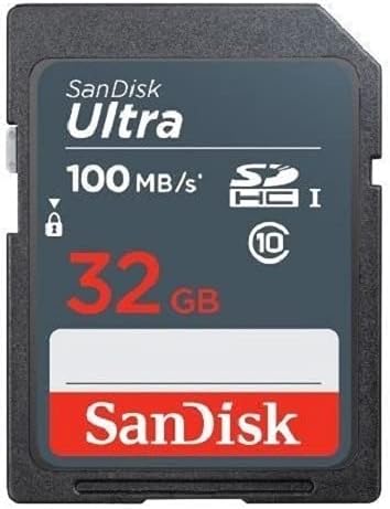 SanDisk Ultra 32GB SD SDHC UHS-I 100MB/s Class 10 SDSDUNR-032G (10 Pack) Bundle with 10 SD Card Cases & 1 Everything But Stromboli Memory Card Reader