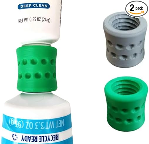 Toothpaste Refill Adapters 2PCs – Fits Crest & Colgate for Travel Packing