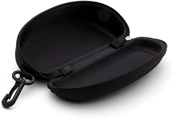 3 Pack Zipper Shell Eyeglasses and Sunglasses Case with Plastic Carabiner Hook