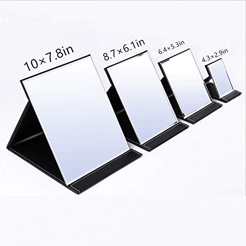 EFAILY Folding Travel Mirror, PU Portable Adjustable Rectangular Ultrathin Mirror, for Travel, Camping,Home (4.3W×2.9L)