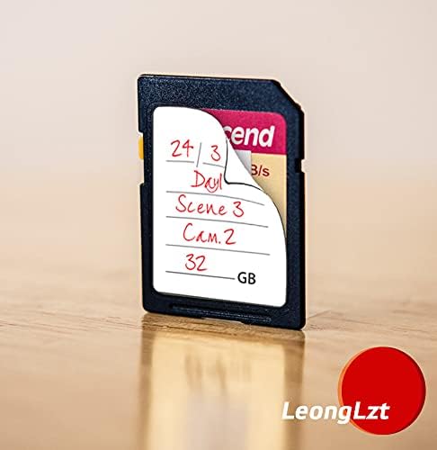 (120 Count) SD Card Label Stickers/Flash Drive Labels with 6 Free SD Card Cases & a Storage Box - Stick-On, Removable
