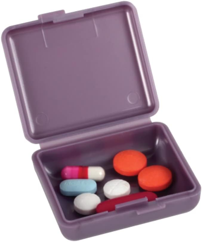 EZY DOSE Daily Travel Pocket Pharmacy Pill Organizer, Small Vitamin Organizer, Compact Medicine Container, Travel Friendly, Portable Pill Box, Colors May Vary, 4-Pack, BPA Free
