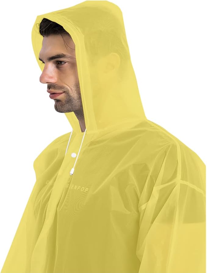 COOY Rain Coats (2 Pack) - Reusable EVA Rain Ponchos For Adults Rain Jackets Raincoats For Men Women