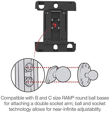 RAM MOUNTS Tab-Tite Tablet Holder Cradle for 9"-10.5" Tablets with Heavy Duty Cases Compatible with RAM B Size 1" and C Size 1.5" Round Ball Bases RAM-HOL-TAB20U