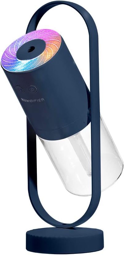 Cool Mist for Bedroom Home Car Plants Purifier Mini Humidifier, 360 Rotate Air Humidifier Aroma Diffuser with Night Light, Portable Small Cool Mist Humidifiers for Cars Travel - Navy Blue