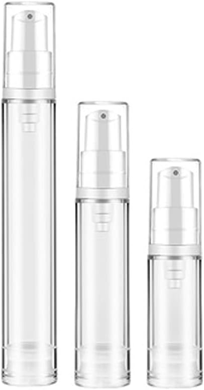 Wresty 12 Pcs Vacuum Lotion Bottles - Plastic Airless Pump Bottles, Travel DIY Cosmetic Cream & Makeup Foundation Toiletries Liquid Vacuum Container (5ml)