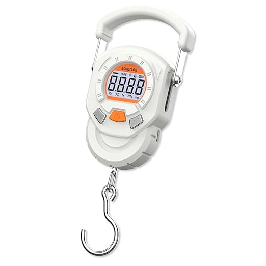 Klau Portable 60 kg / 120 lb Heavy Duty Luggage Scale Hanging Scales with Wide Handle Gray for Home Farm Hunting Outdoor