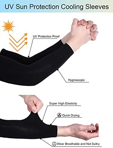 Boao 10 Pairs UV Arm Sleeve for Men Women Cooling Tattoo Cover up Compression Sun Protection Sleeves for Outdoor Activities
