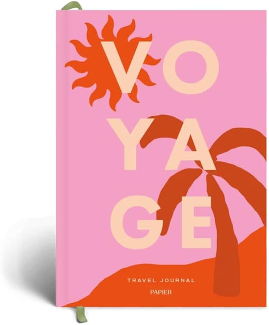 Papier Voyage Travel Journal - Hardcover | Blank Space For 6 Journeys | Packing Guide & List, Itinerary Planner, Journaling & Trip Highlight Space | Travel Games | Country List & Colur-In World Map
