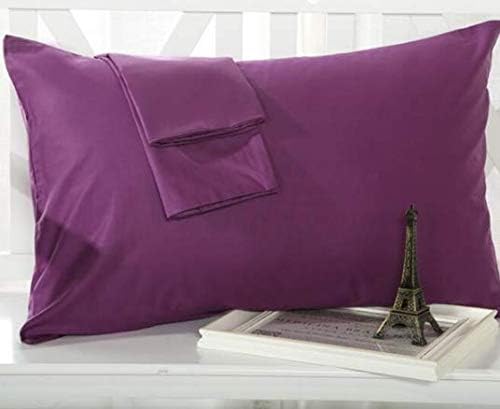 Travel Pillowcase 12x16 500 Thread Count Egyptian Cotton Set of 2 Toddler Pillowcase Zipper Closer 100% Egyptian Cotton (Toddler Travel 12x16 Zipper, Plum Solid)