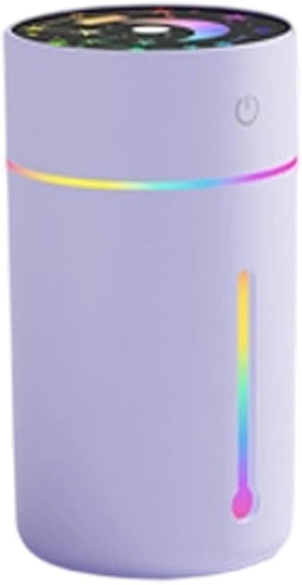 Minhe USB Portable For Mini Humidifier 320ML With Quiet Operation And Dual Spray Modes Featuring LED Night Light For Office, Bedroom, And Travel(Purple)