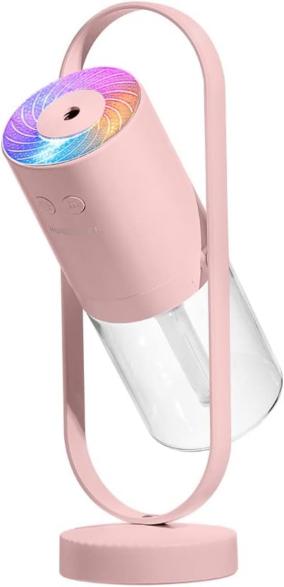 Cool Mist for Bedroom Home Car Plants Purifier Mini Humidifier, 360 Rotate Air Humidifier Aroma Diffuser with Night Light, Portable Small Cool Mist Humidifiers for Cars Travel - White