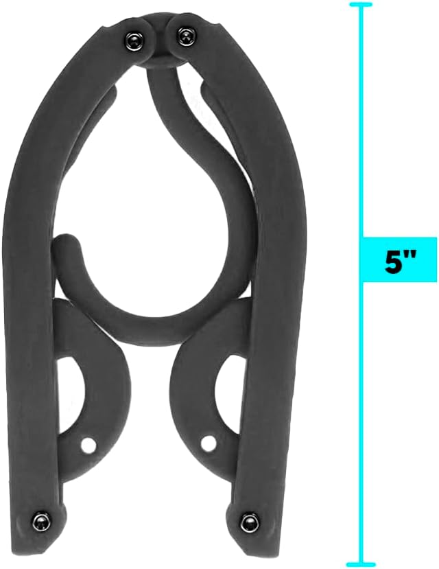 SE 12-piece Set of Folding Ultra Compact Travel Hangers (Black & White), Open 16-Inches Folded 5-Inches