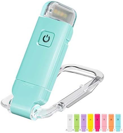 HONWELL Rechargeable Clip On LED Book Light, 3 Brightness Levels Dimmable Bookmark Light for Eye-Protection, Portable Reading Lamp for Bookworms, Travel (Blue)