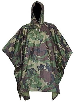 LOOGU Camo Rain Poncho with Hood Waterproof Lightweight Raincoat Rain Gear Men Women Outdoor Camping Hunting Hiking Fishing