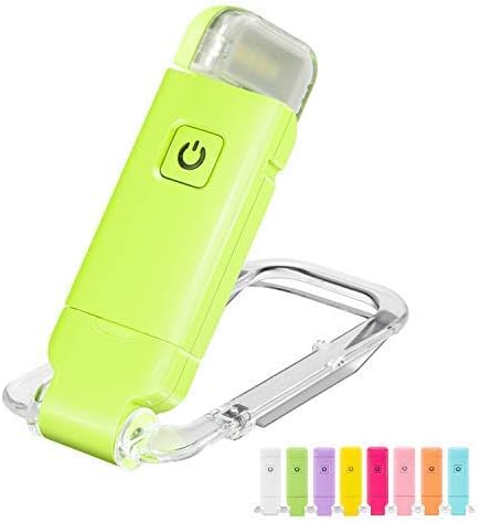 HONWELL Rechargeable Book Light, Clip On LED Reading Lights for Kids Reading in Bed, 3 Brightness Levels Dimmable Bookmark Light for Eye-Protection, Portable Reading Lamp for Bookworms, Travel(Green)