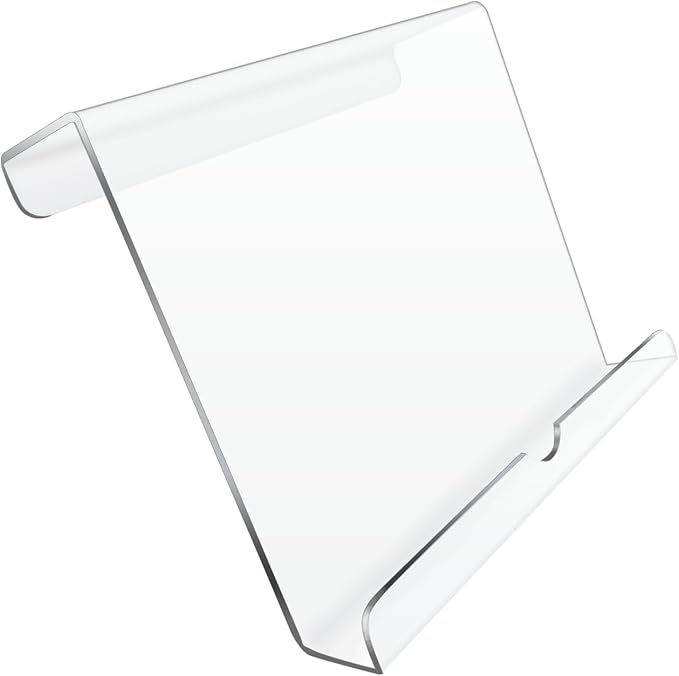 Treadmill Tablet Holder, Exercise Bike Reading Stand,Acrylic Book Holder, Clear Acrylic Stand for Tablet, Magazines and Books（8.5 * 9.5 * 2.8 Inches