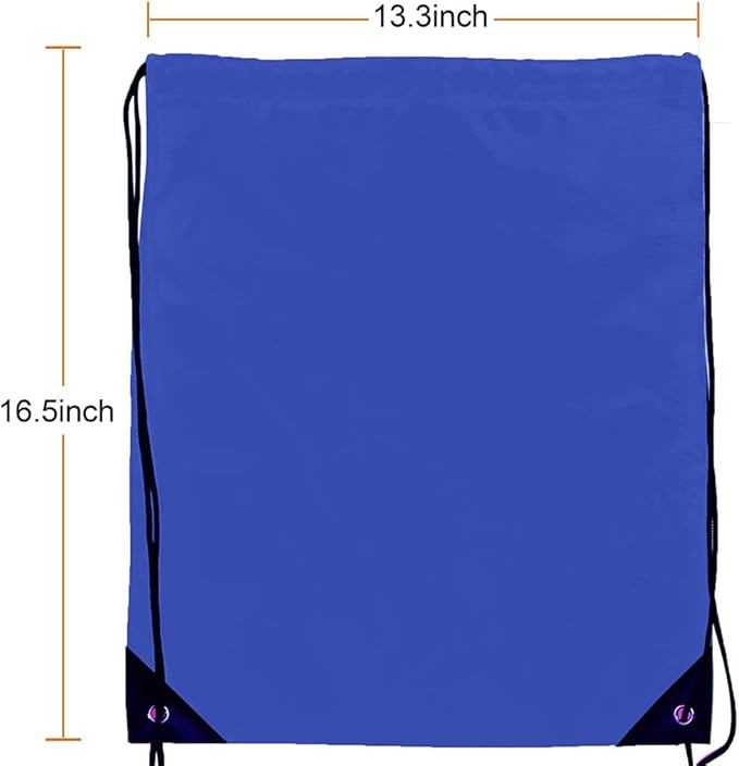 CODOBON 20 Pcs Drawstring Backpack Bulk Draw String Bags Cinch Polyester Bag for Gym Sport, Royal Blue