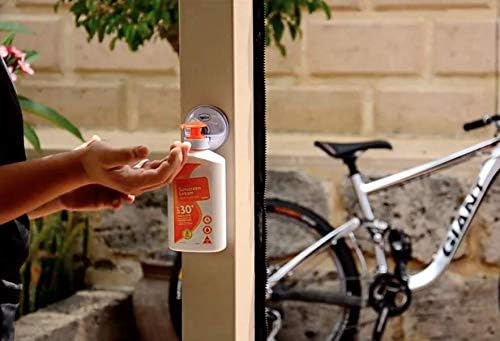 Original AngellPod® Repositionable Wall Mount Hand Sanitiser Pump Bottle Holder for Any Size Bottle. Hand sanitizer, soap, Shampoo, Cream Dispenser Holder. Suction-Cup + Self-Adhesive = NO Tools.