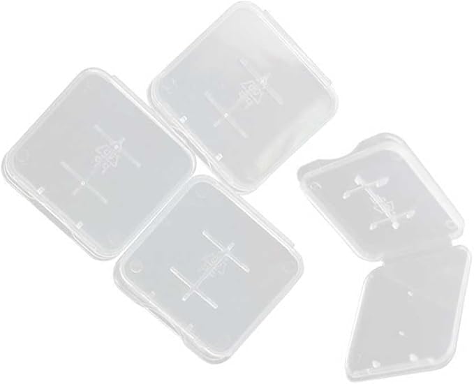 60 Pieces Plastic Memory Card Case Holder Micro TF Card Storage Box Case Holder, Clear