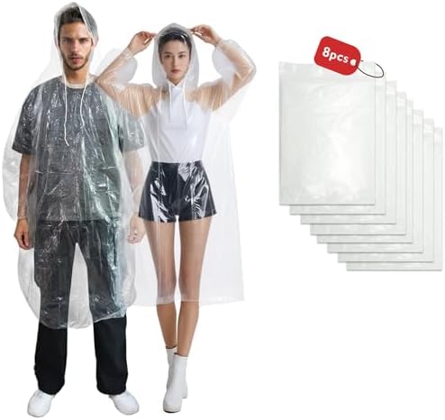 Ponchos Family Pack, Rain Poncho for Adults and Kids Disposable Emergency Rain Ponchos