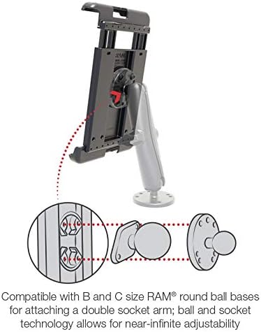 RAM MOUNTS Tab‑Tite Universal Tablet Mount Holder for 8″ Tablets, Secure Spring‑Loaded Cradle for iPad mini, Galaxy Tab & More with Cases RAM-HOL-TAB29U
