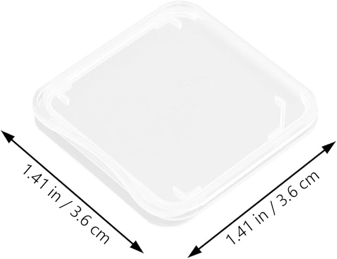 iplusmile 100 Pack Transparent Card Holder Cases Compact Plastic Storage Boxes for Memory Card Protection and Organization 1.41X1.41X0.13 Inch Each