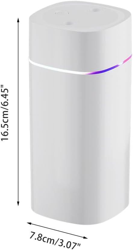 DONGKER Mini Humidifier,600ml Dual Channels USB Quiet Humidifier with Colorful Cycling Light Waterless Auto Shut-Off for Home Bedroom Office Indoor Travel