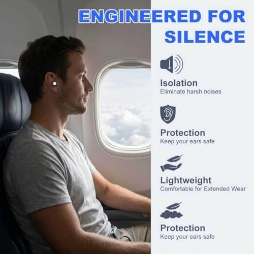 Ultra Soft Ear Plugs - 20dB (SNR) Noise Reduction Hearing Protection - Reusable Earplugs Flexible Comfortable Fit for Noise Sensitivity, Sleep, Work, Study, Airplane, Concerts & Festivals (Silver)