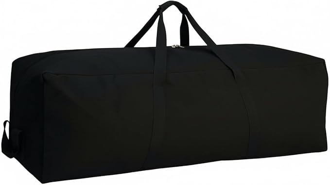DoYiKe Extra Large Canvas Travel Duffle Bag Heavy Duty, Sports Travel Military Camping Tent Storage Black