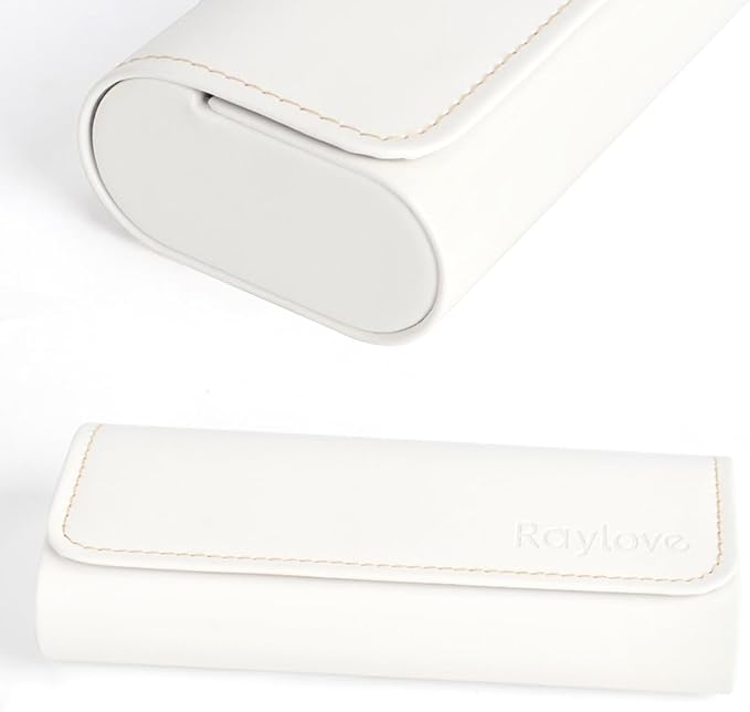 RayLove Hard Shell Glasses Case, Lightweight Leather Eyeglass Case, Travel-Friendly Sunglasses Protector for Men & Women