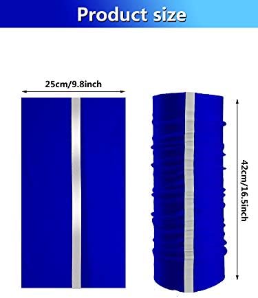 SATINIOR 8 Pcs Neck Gaiter Face Mask, Reflective Summer UV Protection Cooling Scarf Neon Breathable Bandana for Men Women