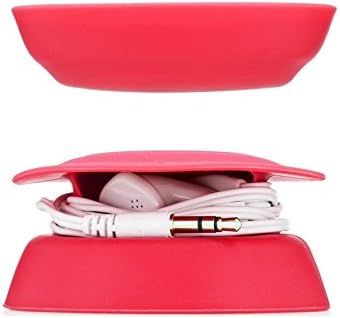 Budley - Tangle-Free Earphone/Earbud Case, Compact Storage System, Silicone (Red, Set of 1)
