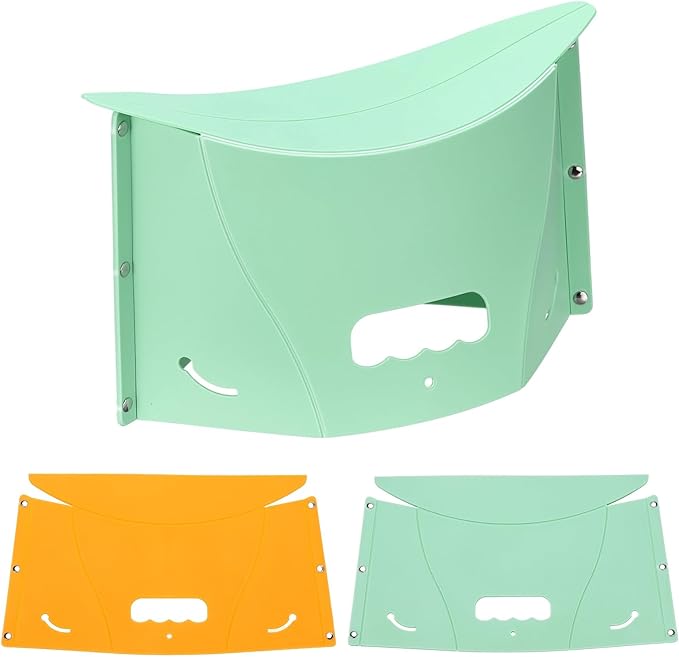 PATIKIL Travel Foot Rest, Portable Airplane Footrest with Handbag Function Lightweight Foldable Foot Stool to Relieve Back & Knee Pain for Long Flight Outdoor Camping, Yellow, Pale Green